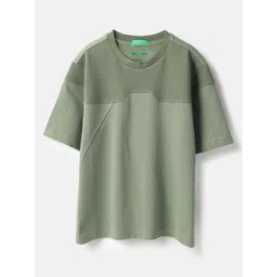 United Colors of Benetton Boys Solid Round Neck Cotton Boxy T-shirt-picture-49