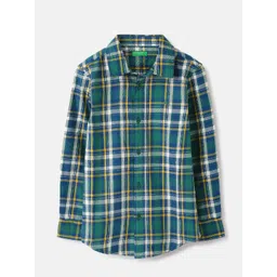 United Colors of Benetton Boys Spread Collar Tartan Checked Cotton Casual Shirt-picture-36