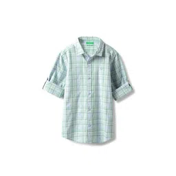 United Colors of Benetton Boys Spread Collar Tartan Checked Cotton Casual Shirt-picture-43