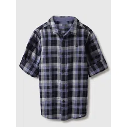 United Colors of Benetton Boys Spread Collar Tartan Checked Cotton Casual Shirt-picture-42