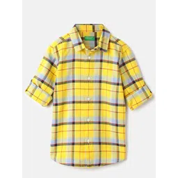 United Colors of Benetton Boys Spread Collar Tartan Checked Cotton Casual Shirt-picture-35