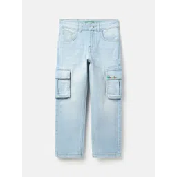 United Colors of Benetton Boys Straight Fit Mid-Rise Light Fade Denim Jeans-picture-41