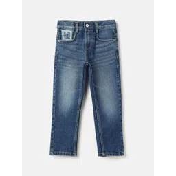 United Colors of Benetton Boys Straight Fit Mid-Rise Low Distress Light Fade Jeans-picture-32