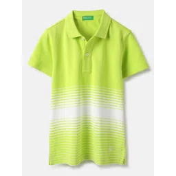 United Colors of Benetton Boys Striped Polo Collar Pure Cotton Pockets T-shirt-picture-55