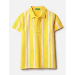 United Colors of Benetton Boys Striped Polo Collar Pure Cotton T-shirt-picture-46