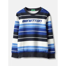 United Colors of Benetton Boys Striped Round Neck Cotton Pullover Ribbed Sweatshirt-picture-25