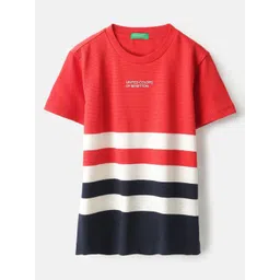 United Colors of Benetton Boys Striped Round Neck Pure Cotton T-shirt-picture-33