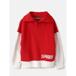 United Colors of Benetton Boys Typography Printed Mock Collar Sweatshirt-picture-13