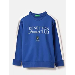 United Colors of Benetton Boys Typography Printed Regular Fit Pure Cotton Sweatshirt-picture-36