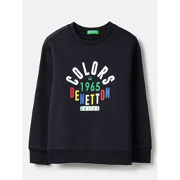 United Colors of Benetton Boys Typography Printed Regular Fit Round Neck Sweatshirt-picture-33