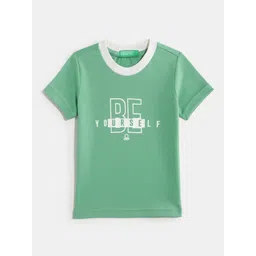 United Colors of Benetton Boys Typography Printed Regular Fit T-Shirt image 1