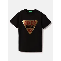 United Colors of Benetton Boys Typography Printed Round Neck Cotton T-shirt-picture-47