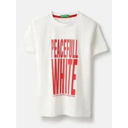 United Colors of Benetton Boys Typography Printed Round Neck Pure Cotton T-shirt-picture-46