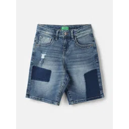 United Colors of Benetton Boys Washed Cotton Denim Shorts-picture-53