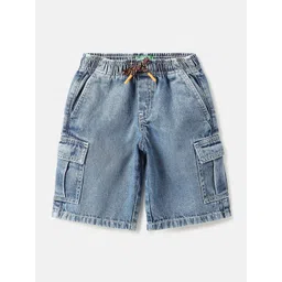 United Colors of Benetton Boys Washed Cotton Denim Shorts-image-42
