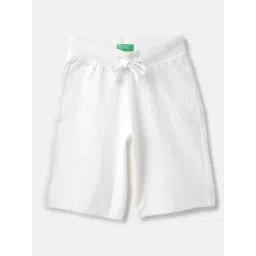 United Colors of Benetton Boys White Cotton Striped Shorts-picture-13