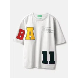 United Colors of Benetton Boys White Cotton T-Shirt-picture-10