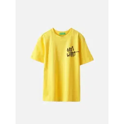 United Colors of Benetton Boys Yellow Cotton Printed T-Shirt-picture-13
