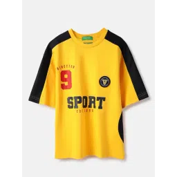 United Colors of Benetton Boys Yellow Pure Cotton Printed T-Shirt-picture-16