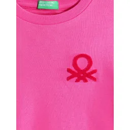 United Colors of Benetton Brand Logo Embroidered Pure Cotton A-Line Dress image 2