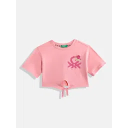 United Colors of Benetton Brand Logo Embroidered Pure Cotton Top-picture-19