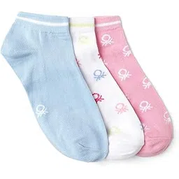 united colors of benetton Brand Logo Pack of 3 All Over Icon Ankle Length Socks - 01C6AO32702FG901 (Size : OS)-picture-15