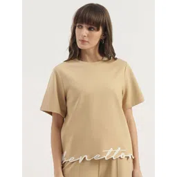 United Colors of Benetton Brand Logo Printed Extended Sleeves T-shirt-picture-29