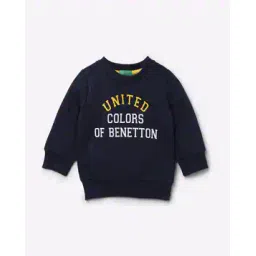 united colors of benetton Brand Print Crew-Neck Sweatshirt-picture-40