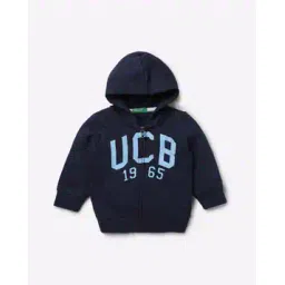 united colors of benetton Brand Print Zip-Front Hoodie-picture-11