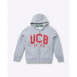 united colors of benetton Brand Print Zip-Front Hoodie-picture-42