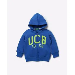 united colors of benetton Brand Print Zip-Front Hoodie-picture-41