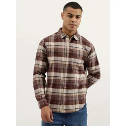 United Colors Of Benetton Brown Cotton Regular Fit Checks Shirt-picture-15
