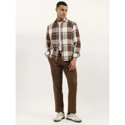 United Colors Of Benetton Brown Cotton Regular Fit Checks Shirt image 4