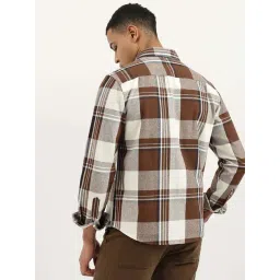 United Colors Of Benetton Brown Cotton Regular Fit Checks Shirt image 2