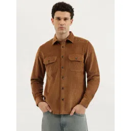 United Colors of Benetton Brown Cotton Regular Fit Texture Shirt-picture-21