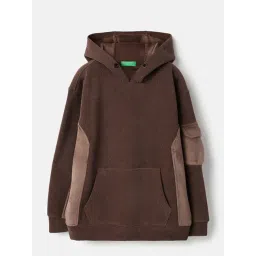 United Colors Of Benetton Brown Regular Fit Textured Hoodie-picture-24