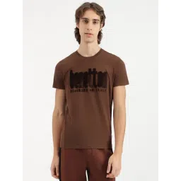 United Colors of Benetton Brown Regular Fit Woven Design T-Shirt-picture-34