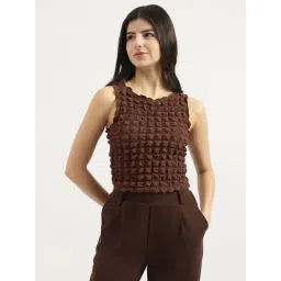 United Colors of Benetton Brown Textured Top-picture-41