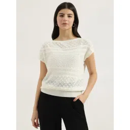 United Colors of Benetton Cream Cotton Textured Top-picture-29