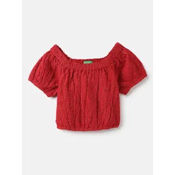 United Colors of Benetton Embroidered Off-Shoulder Cotton Top-picture-55