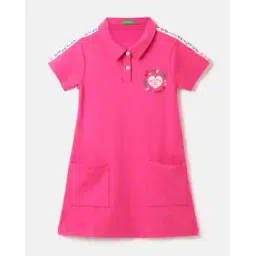 united colors of benetton Embroidered T-Shirt Dress with Patch Pockets-picture-13
