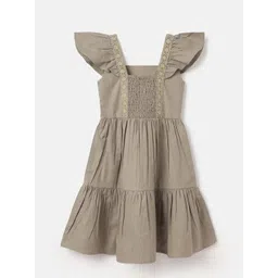 United Colors of Benetton Flutter Sleeve Square Neck A-Line Dress-picture-10