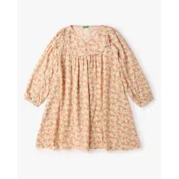 united colors of benetton Girls All-Over Graphic Print A-Line Dress-picture-12