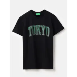 United Colors of Benetton Girls Black Cotton Printed T-Shirt-picture-24