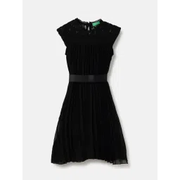 United Colors Of Benetton Girls Black Regular Fit Embroidered Dress-picture-15