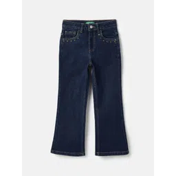United Colors of Benetton Girls Bootcut Studs Detailed Mid-Rise Jeans-picture-20