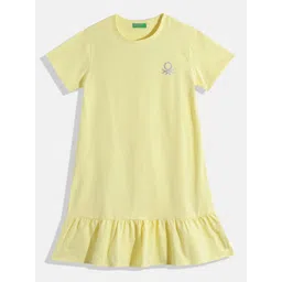 United Colors of Benetton Girls Brand Logo Print Detail A-Line Dress-picture-33