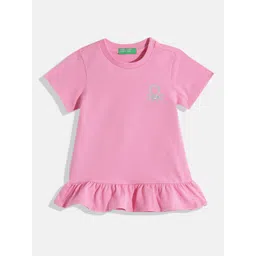 United Colors of Benetton Girls Brand Logo Print Detail A-Line Dress-picture-34