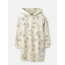 United Colors of Benetton Girls Conversational Printed Hooded T-shirt Dress-picture-57