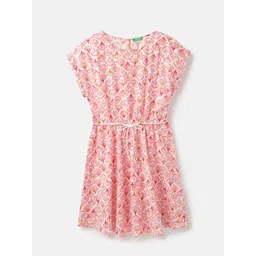 United Colors of Benetton Girls Floral Print Fit & Flare Dress-picture-46